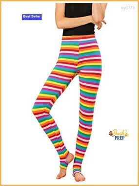 High Waist Stirrup Leggings Striped Yoga Pants